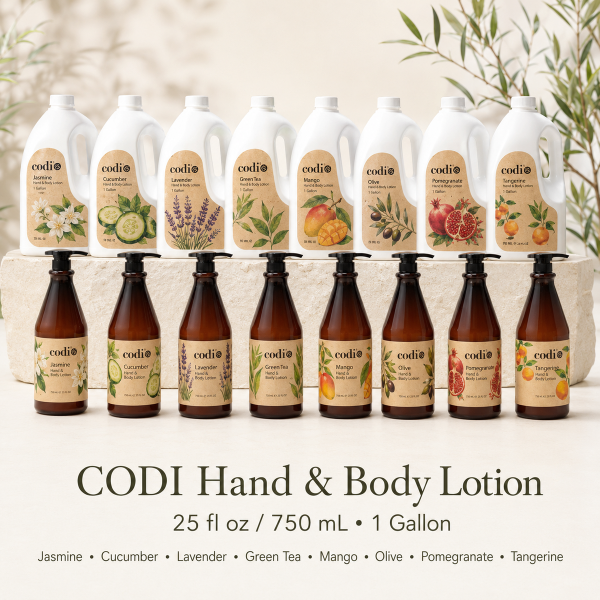 Codi Hand & Body Lotion – 25 fl oz & 1 Gallon