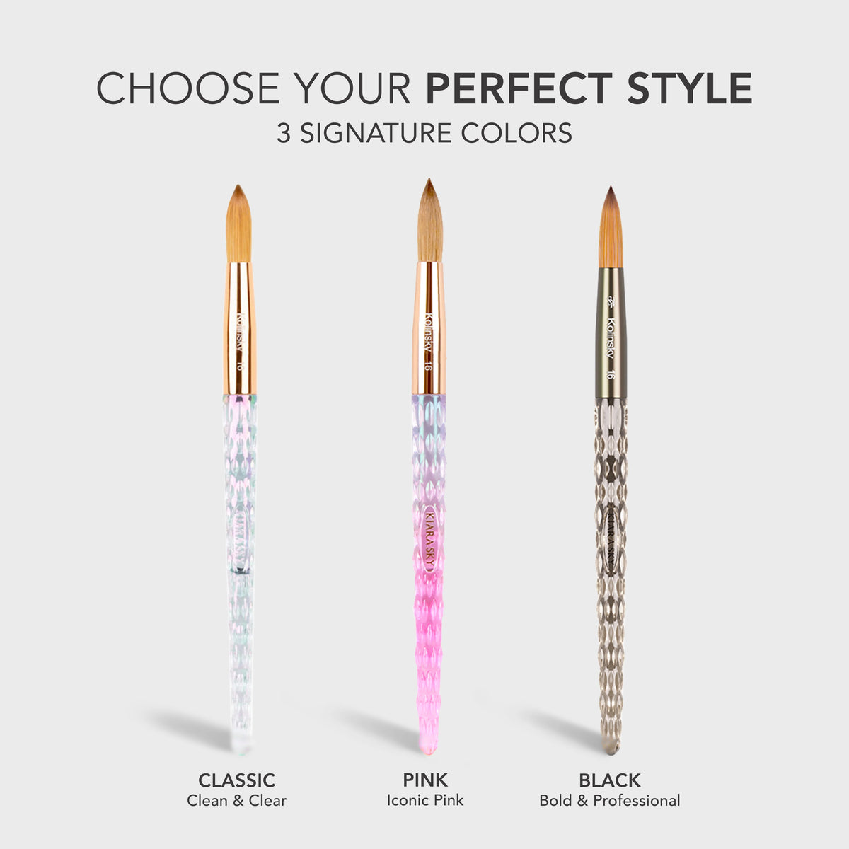 100% Kolinsky Acrylic Nail Brushes