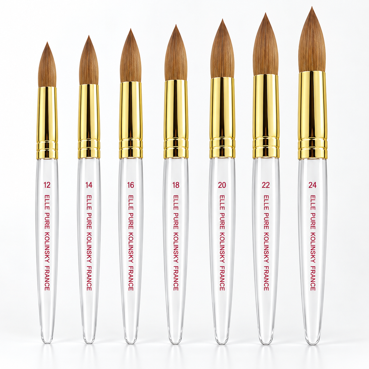 Elle Clear Acrylic Brush – Pure Kolinsky | Choose Your Size