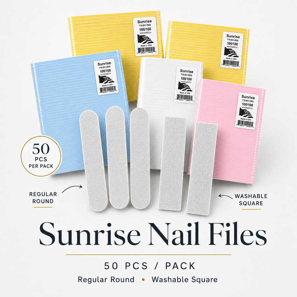 Sunrise Professional Nail File – 80/80, 100/100 & 180/180 Grit | Made in USA