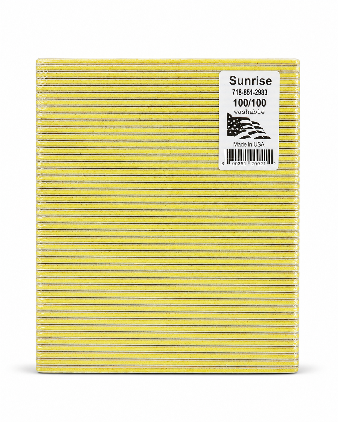 Sunrise Professional Nail File – 80/80, 100/100 & 180/180 Grit | Made in USA