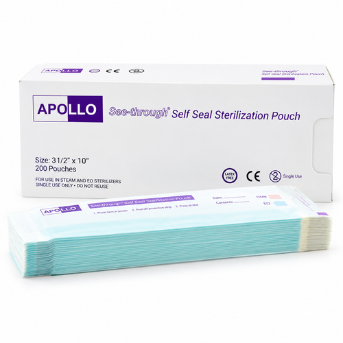 Apollo Self-Seal Sterilization Pouches – 200 Count | Box or Case