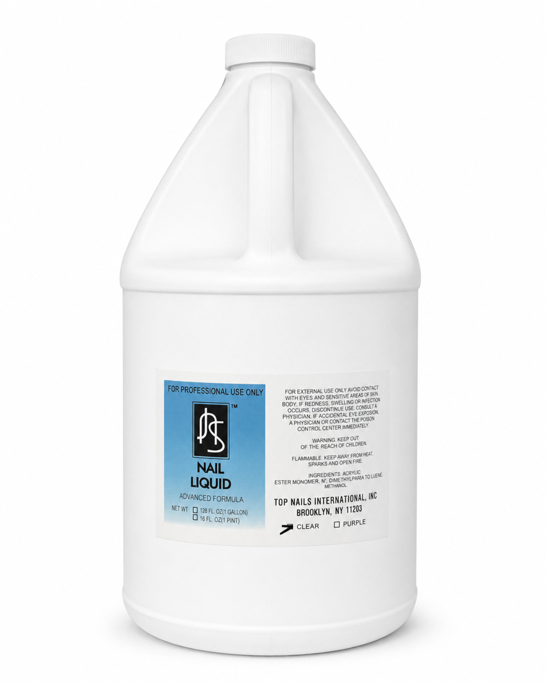 Top Nails Liquid Advanced Formula – Clear & Purple – 1 Gallon / 128 fl oz