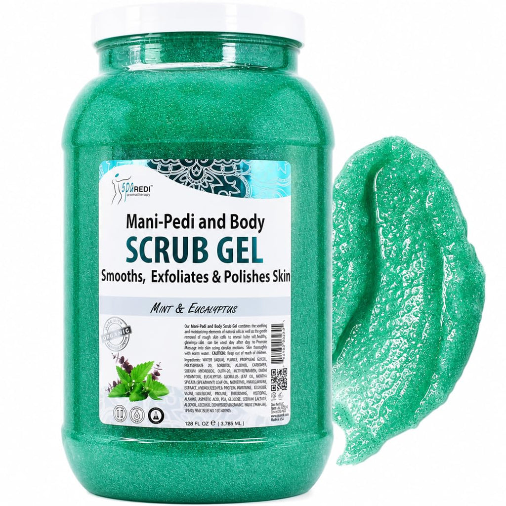Spa Redi Mani-Pedi & Body Scrub Gel – 1 Gallon & 5 Gallon – Choose Your Fragrance & Size