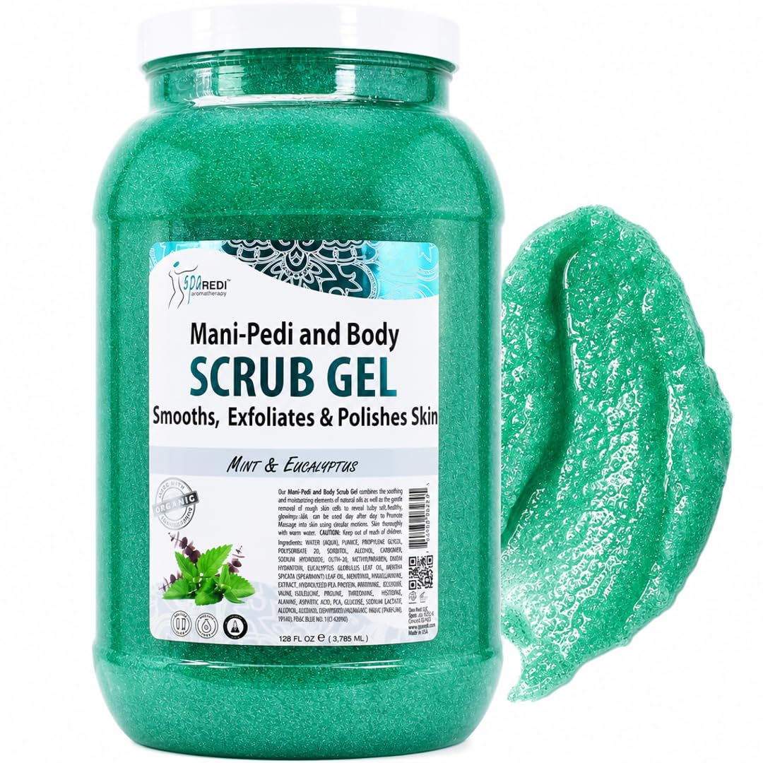 Spa Redi Mani-Pedi & Body Scrub Gel – 1 Gallon & 5 Gallon – Choose Your Fragrance & Size