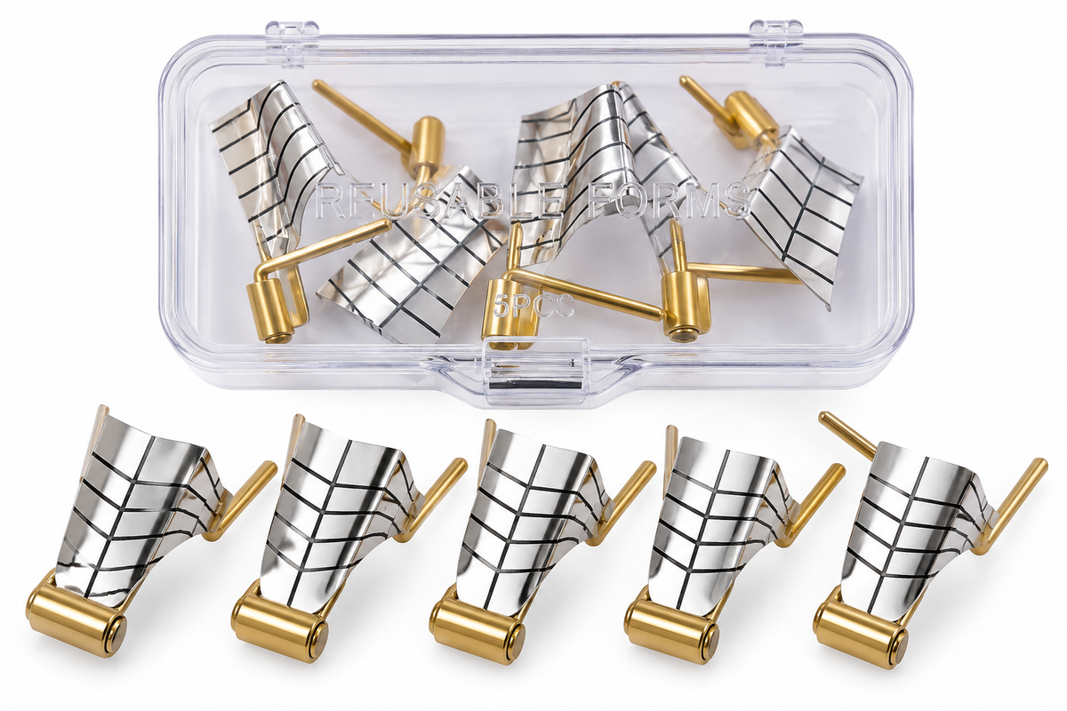 Professional Nail Forms for Acrylic & Gel Extensions – Disposable Rolls & Reusable Forms