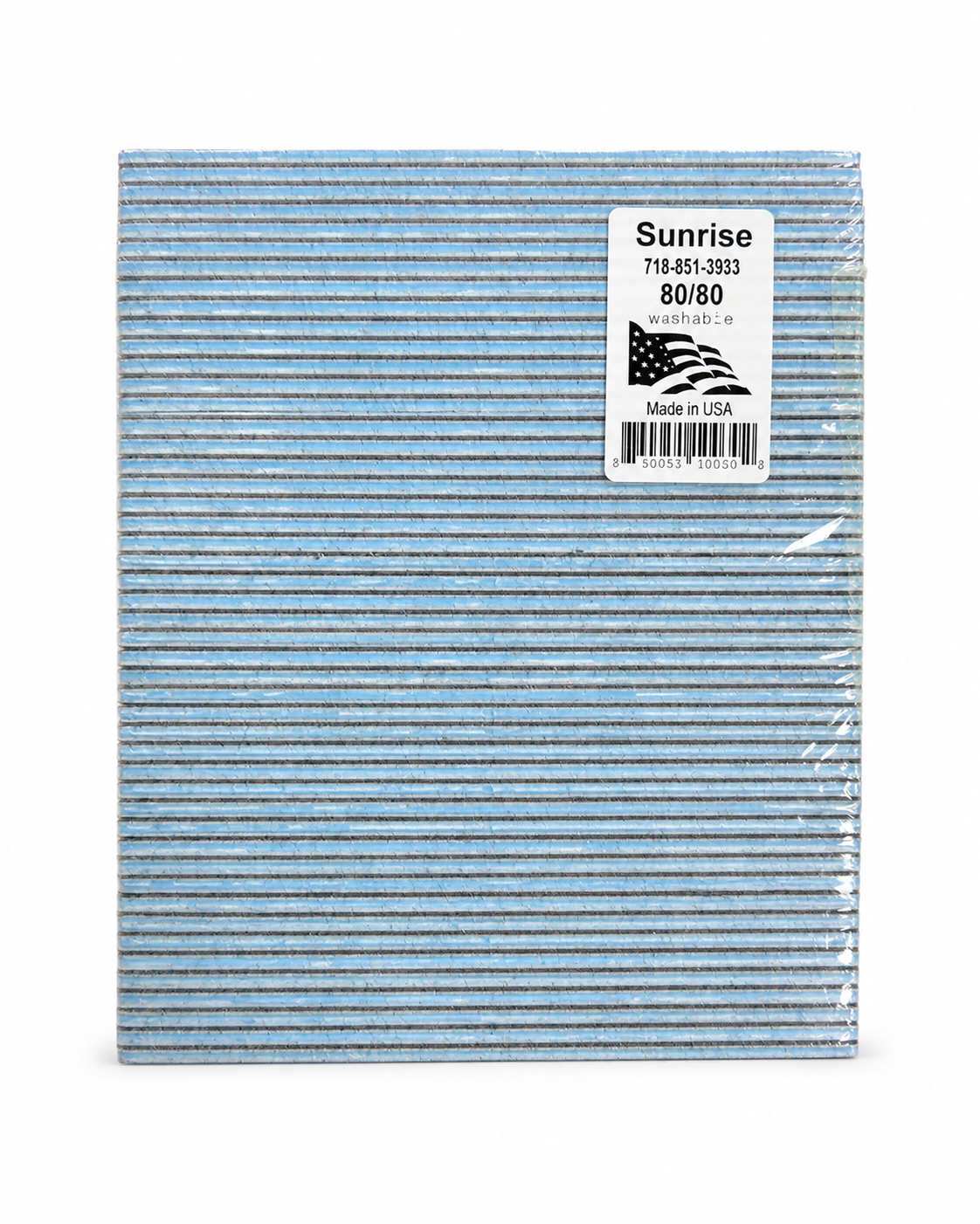 Sunrise Professional Nail File – 80/80, 100/100 & 180/180 Grit | Made in USA
