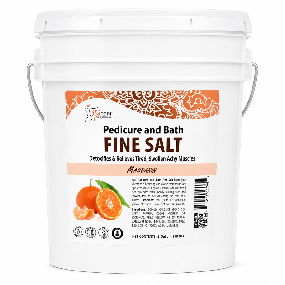 Spa Redi Pedi Bath Fine Salt – 1 Gallon & 5 Gallon – Choose Your Fragrance & Size