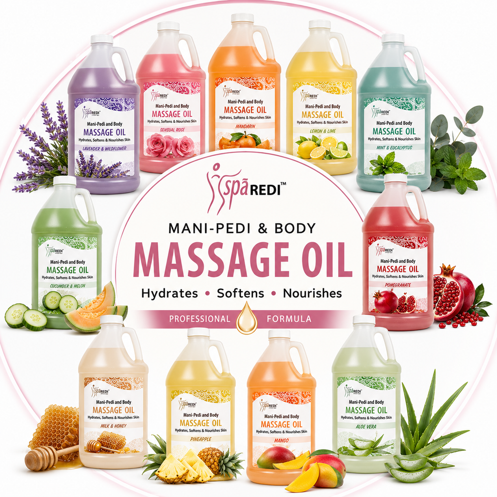 Spa Redi Mani, Pedi & Body Massage Oil – 1 Gallon (128 fl oz / 3.78 L)