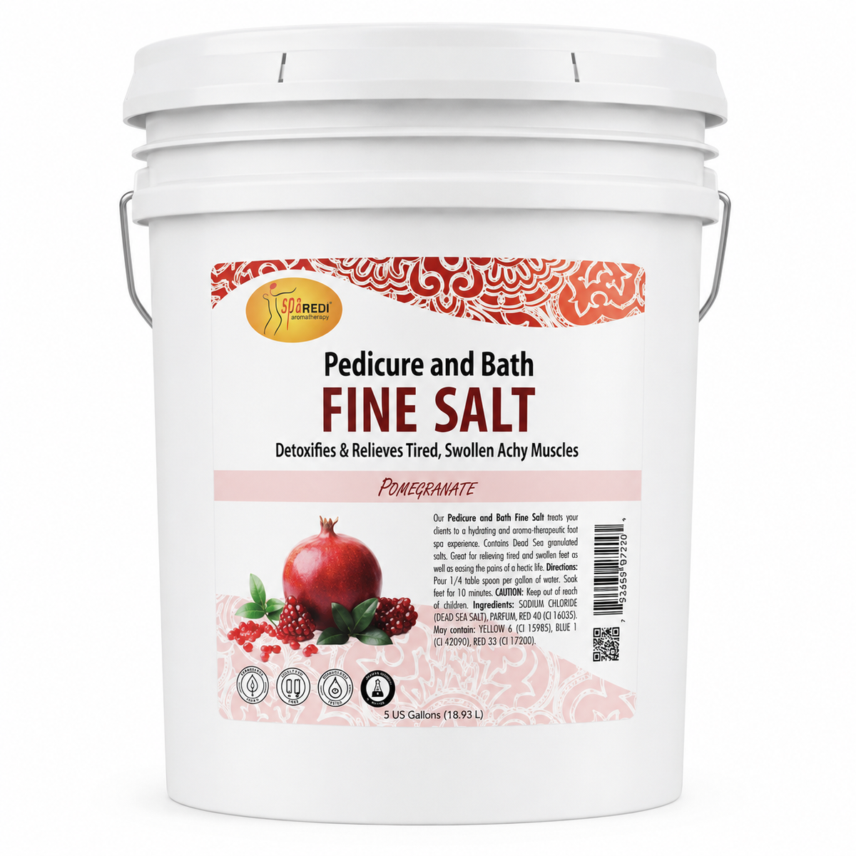 Spa Redi Pedi Bath Fine Salt – 1 Gallon & 5 Gallon – Choose Your Fragrance & Size