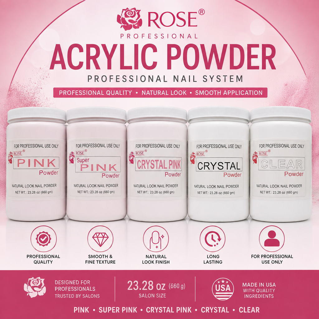 ROSE Professional Acrylic Nail Powder – 23.28 oz (660 g) – Choose Your Color