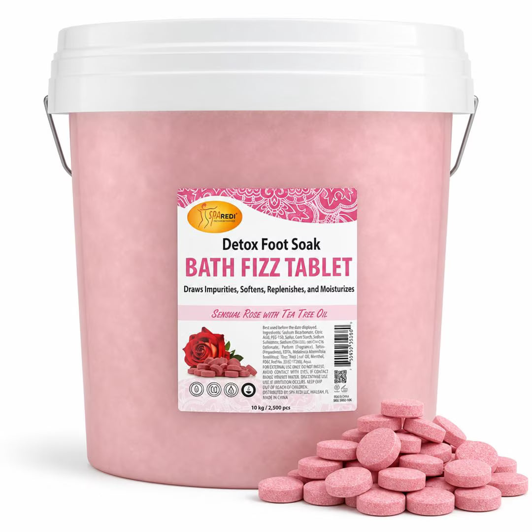 SPA REDI - Detox Foot Soak Fizz Tablets for Pedicure - Foot Bath with Tea Tree Oil, Aromatherapeutic, Draws Impurities, Softens, Replenishes and Moisturizes