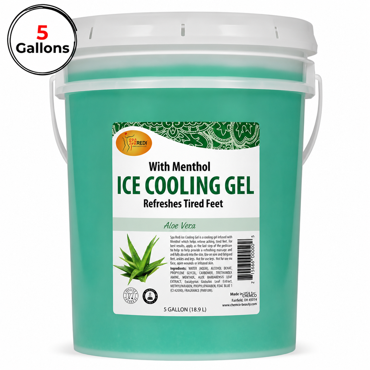 SPA REDI Pedicure Massage Cooling Gel, Fast-Absorbing, 1 Gallon