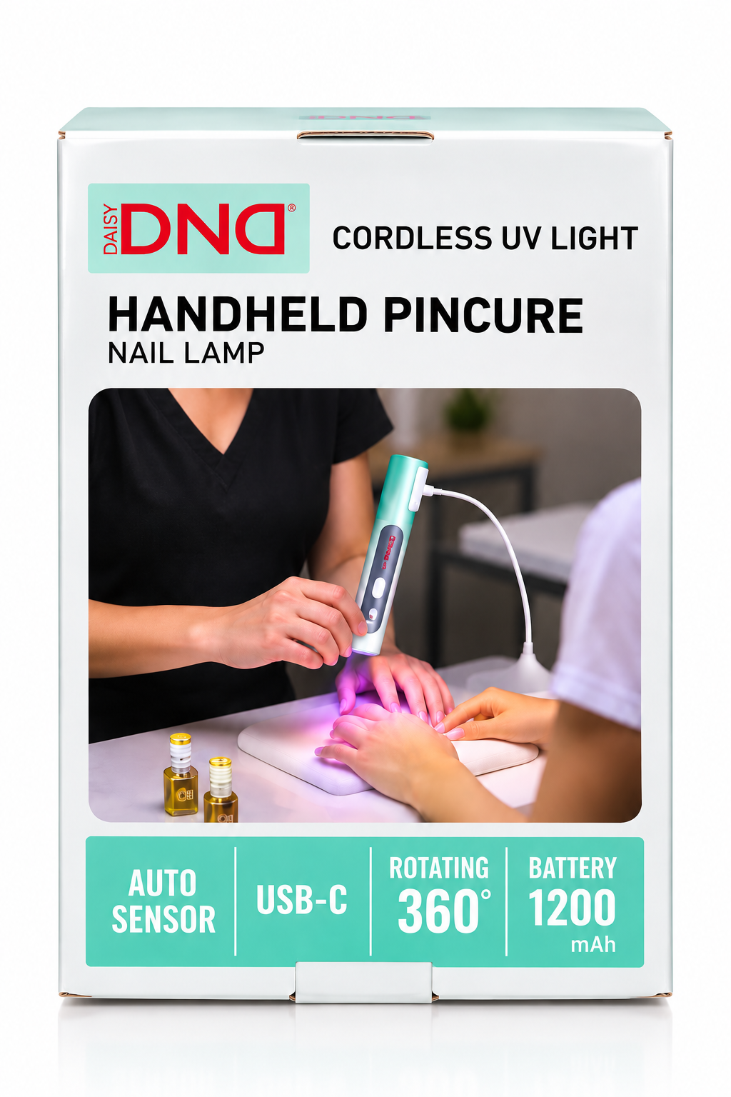 Daisy DND Cordless UV Handheld Pincure Nail Lamp – 360° Rotating