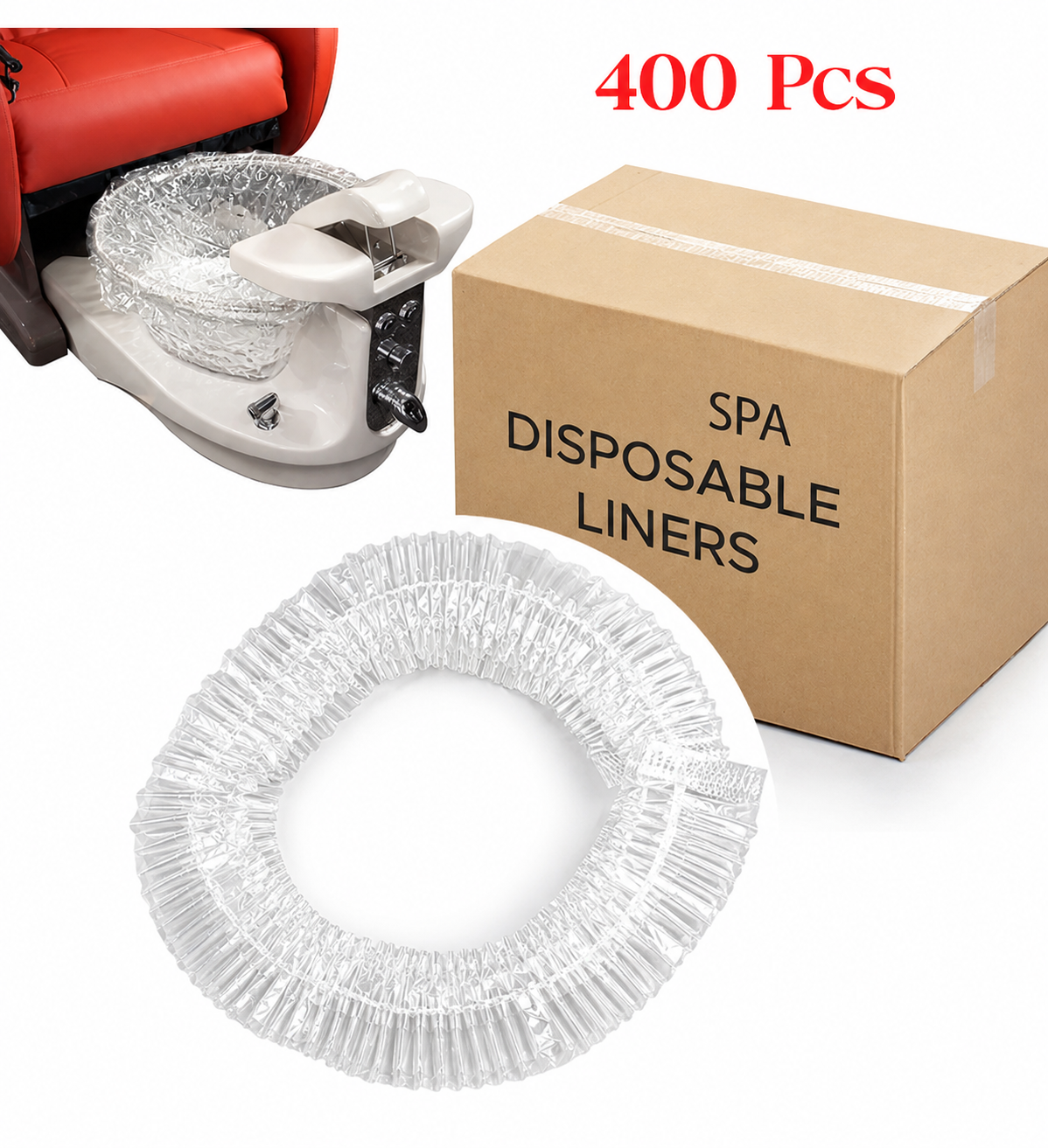Disposable Pedicure Spa Liners – Clear – 100 & 400 Pcs