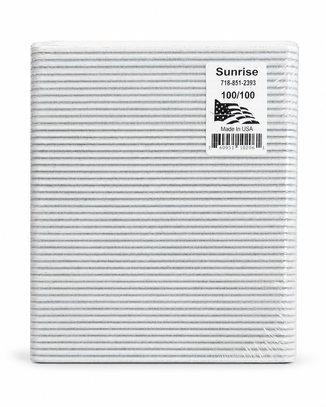 Sunrise Professional Nail File – 80/80, 100/100 & 180/180 Grit | Made in USA