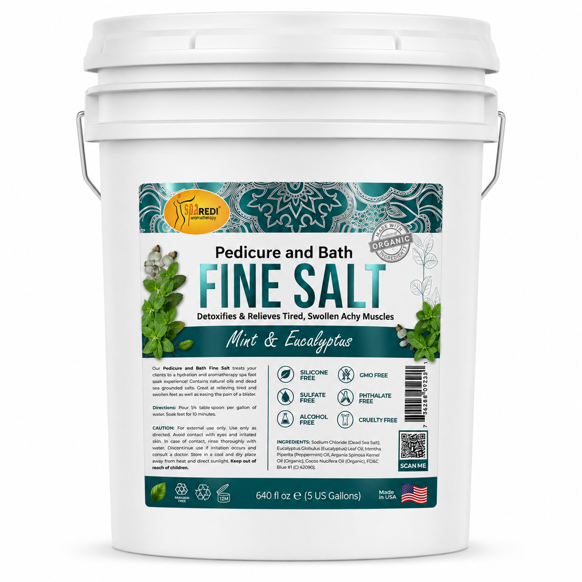 Spa Redi Pedi Bath Fine Salt – 1 Gallon & 5 Gallon – Choose Your Fragrance & Size