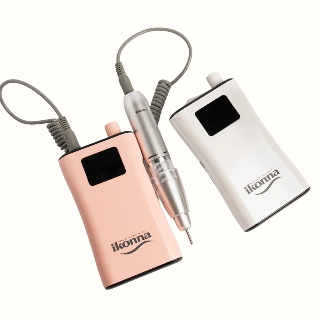 Ikonna IP-W Portable Nail Drill – 35,000 RPM – Pink, Black & White