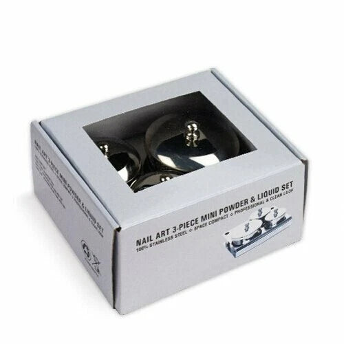 Nail Art 3 & 5 Piece Manicure Mini Liquid & Powder Jar Set