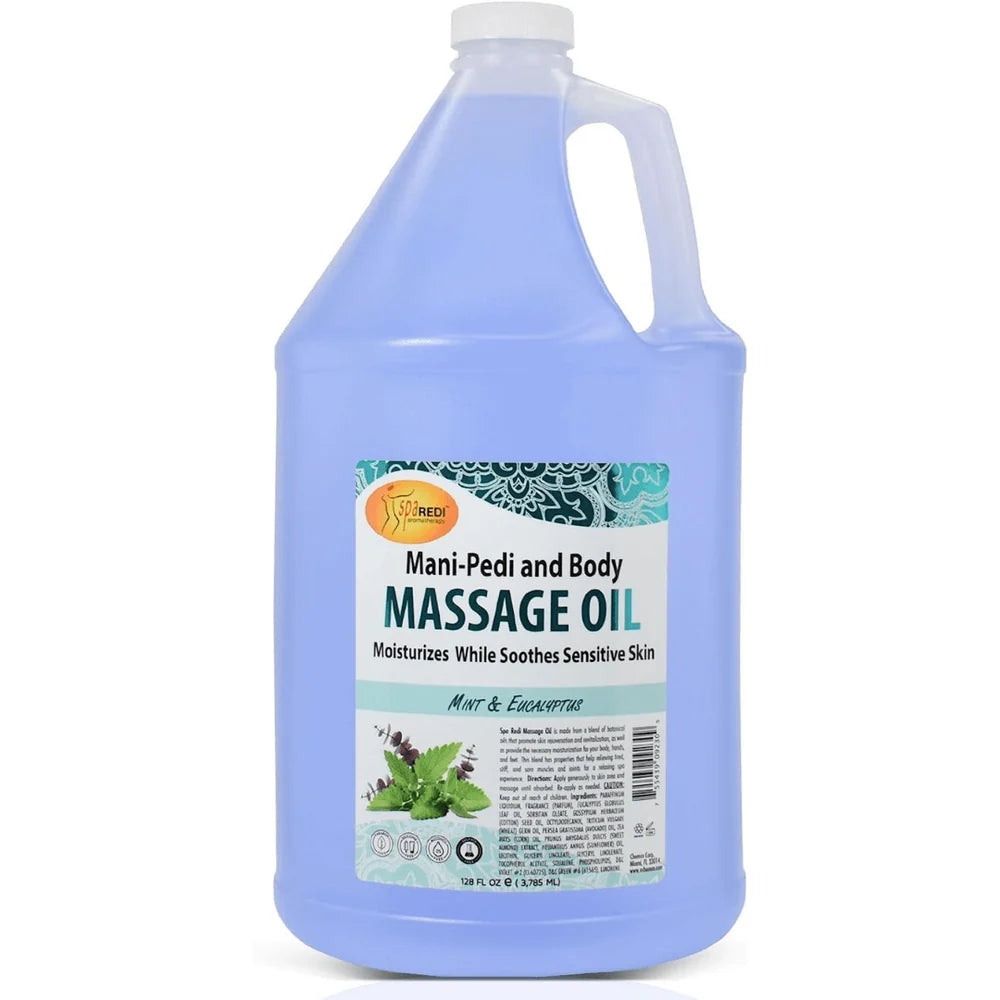 Spa Redi Mani, Pedi & Body Massage Oil – 1 Gallon (128 fl oz / 3.78 L)
